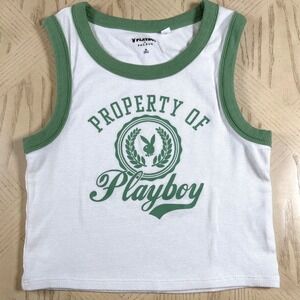 Playboy x Pacsun Cropped Tank Top Property Of Graphic Ribbed Retro Crop Logo‎
